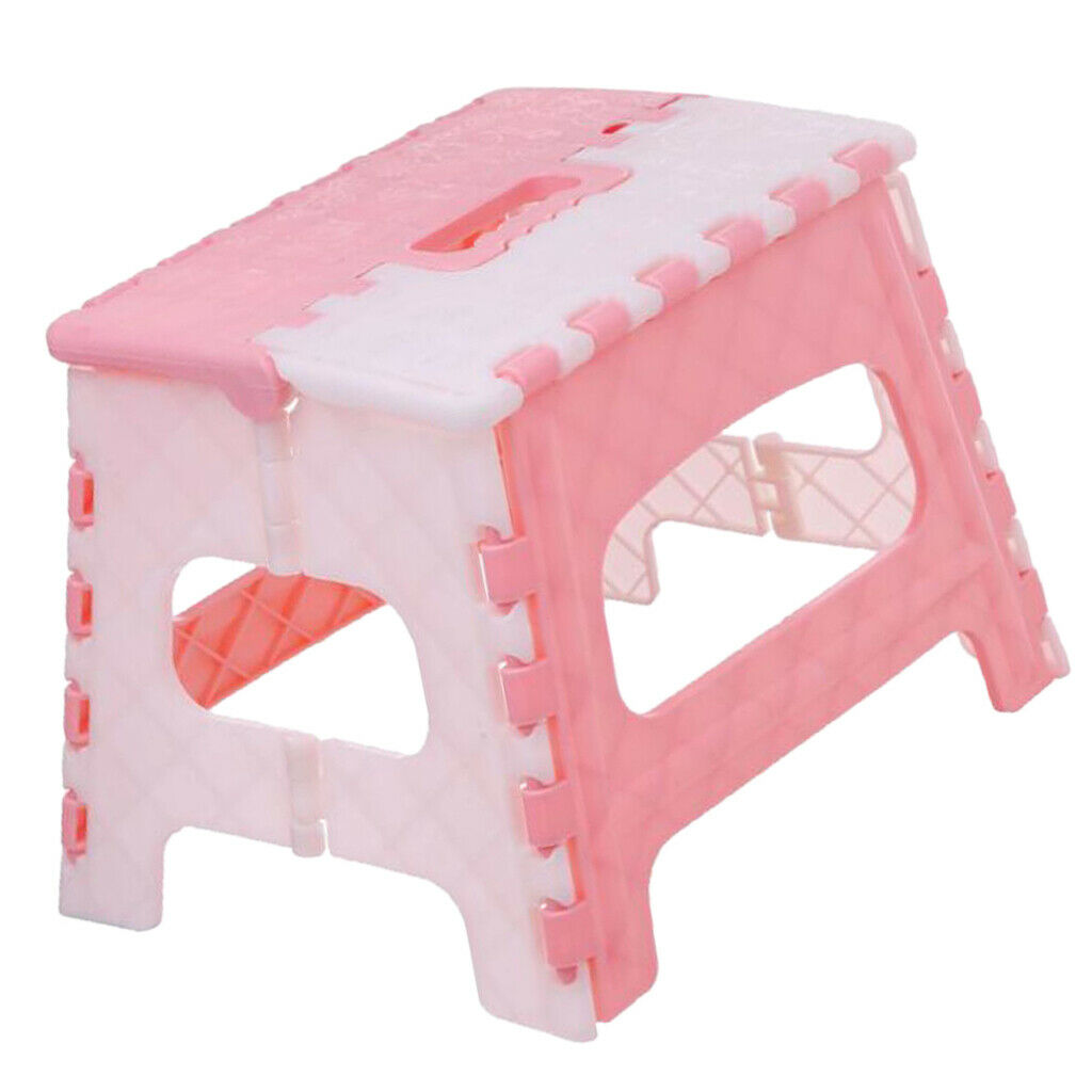 Plastic Step Stool Non Slip Home Bathroom Garage Camping Multi-purpose Pink