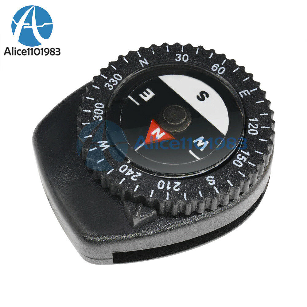 2PCS Mini Clear Liquid-filled Compass w/ Clip Outdoor Molle Backpack Pouches AL