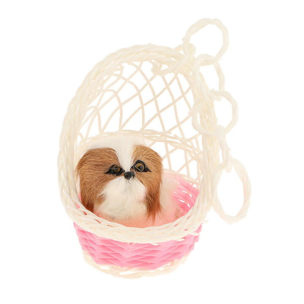 Home Office Durable Basket Cat Ornament Craft Decoration