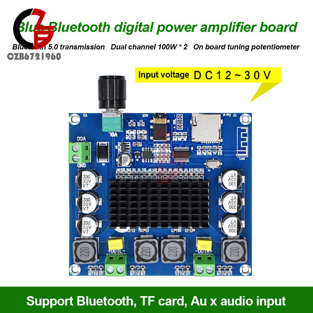 TDA7498 Bluetooth5.0 Digital Amplifiers Board 2 Channel Audio module 2*100W AUX
