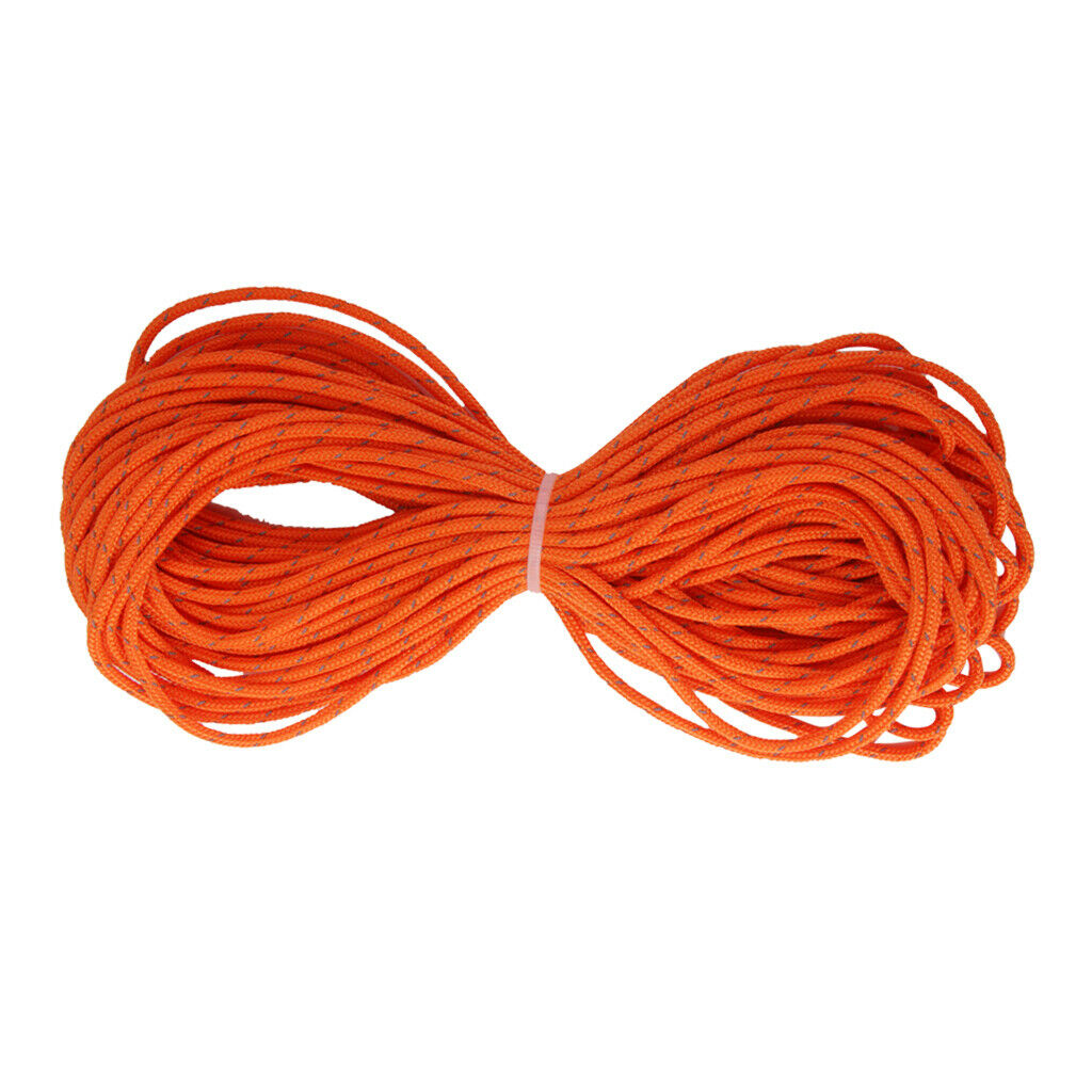 3mm x 20m Orange Reflective Guyline Tent Rope Guy Line Camping Cord Paracord
