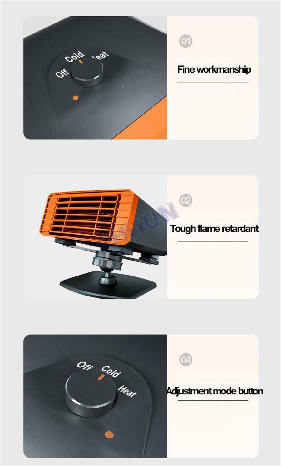 120W Car Truck Heater & Cooler Demister Defroster 2 in 1 Windshield Hot Warm Fan