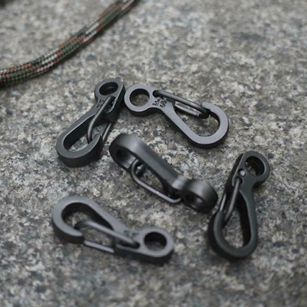Light Key Chain Ring Key Fob with Mini Spring and EDCGEAR Buckle Clip Black @
