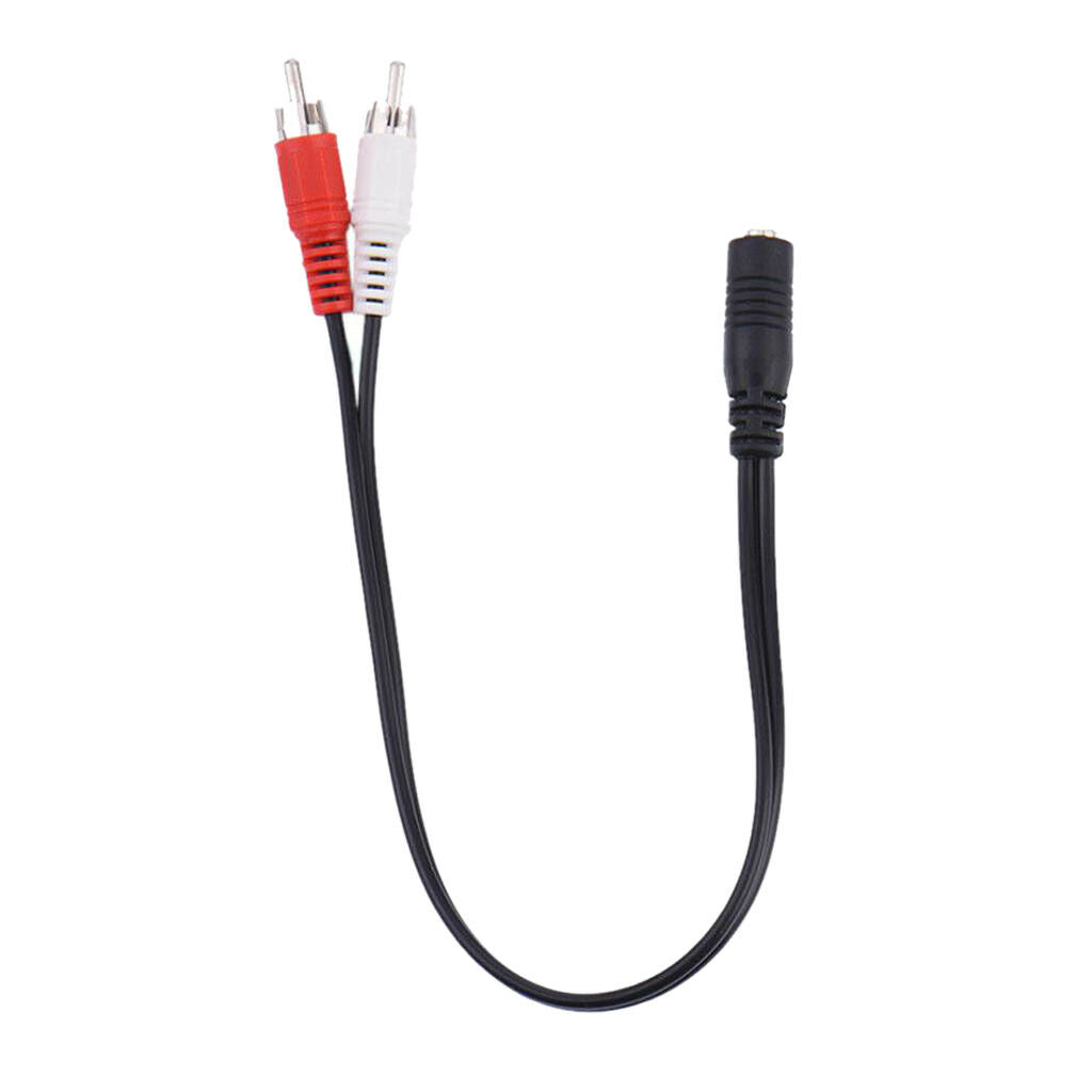 3.5mm Stereo Female   to 2 RCA Male Cable Adapter Cord For HDTV Speaker