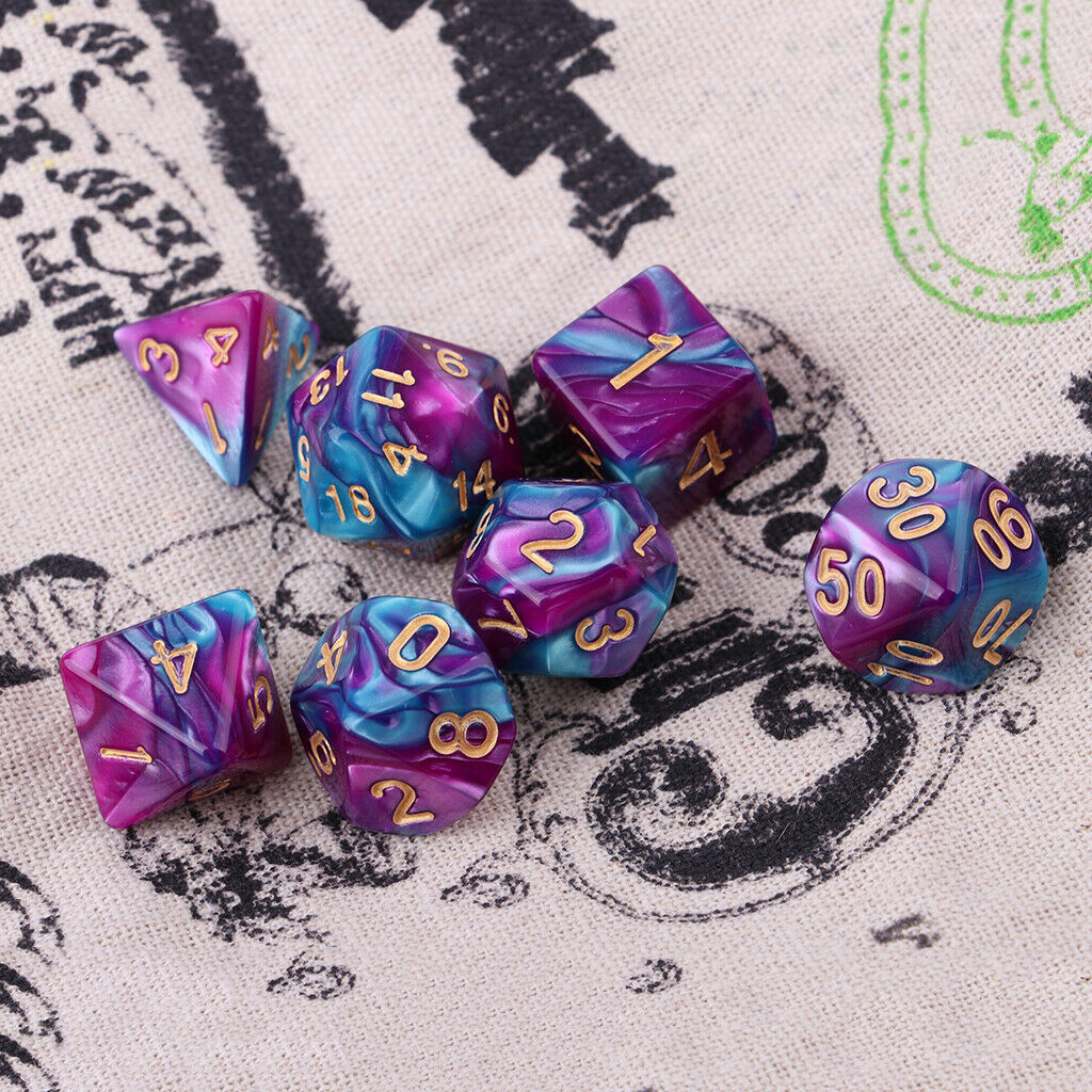 7 lot Acrylic Multi Side Dice Dice 16mm for Party Casino Table Game Toys