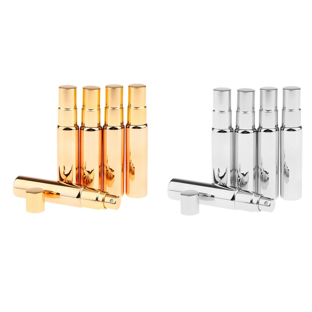 10Set Glass Empty Bottles Refillable Spray Atomizer Liquid Fine Mist Pump