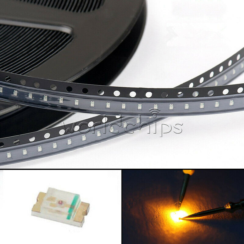 100PCS Yellow 0603 SMD SMT Super Bright LED 0603 LED NEW