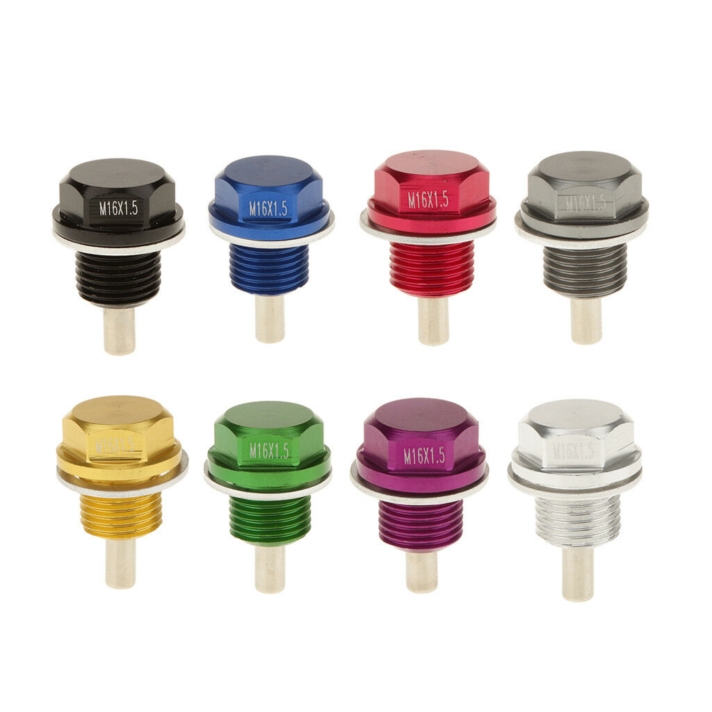 M16X1.5 Anodized Magnetic Engine Oil Pan Drain Bolt Plug fits  Red