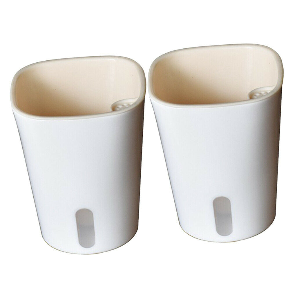 2x 7'' Tall Self Watering Planter Pots Flowers Pots for Herbs Flowers White