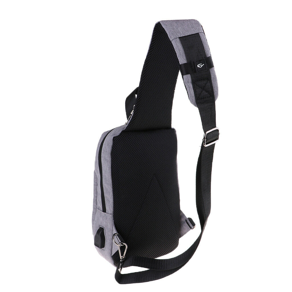 Sling Backpack Anti Theft Bag for Hiking Camping Cycling Light Grey