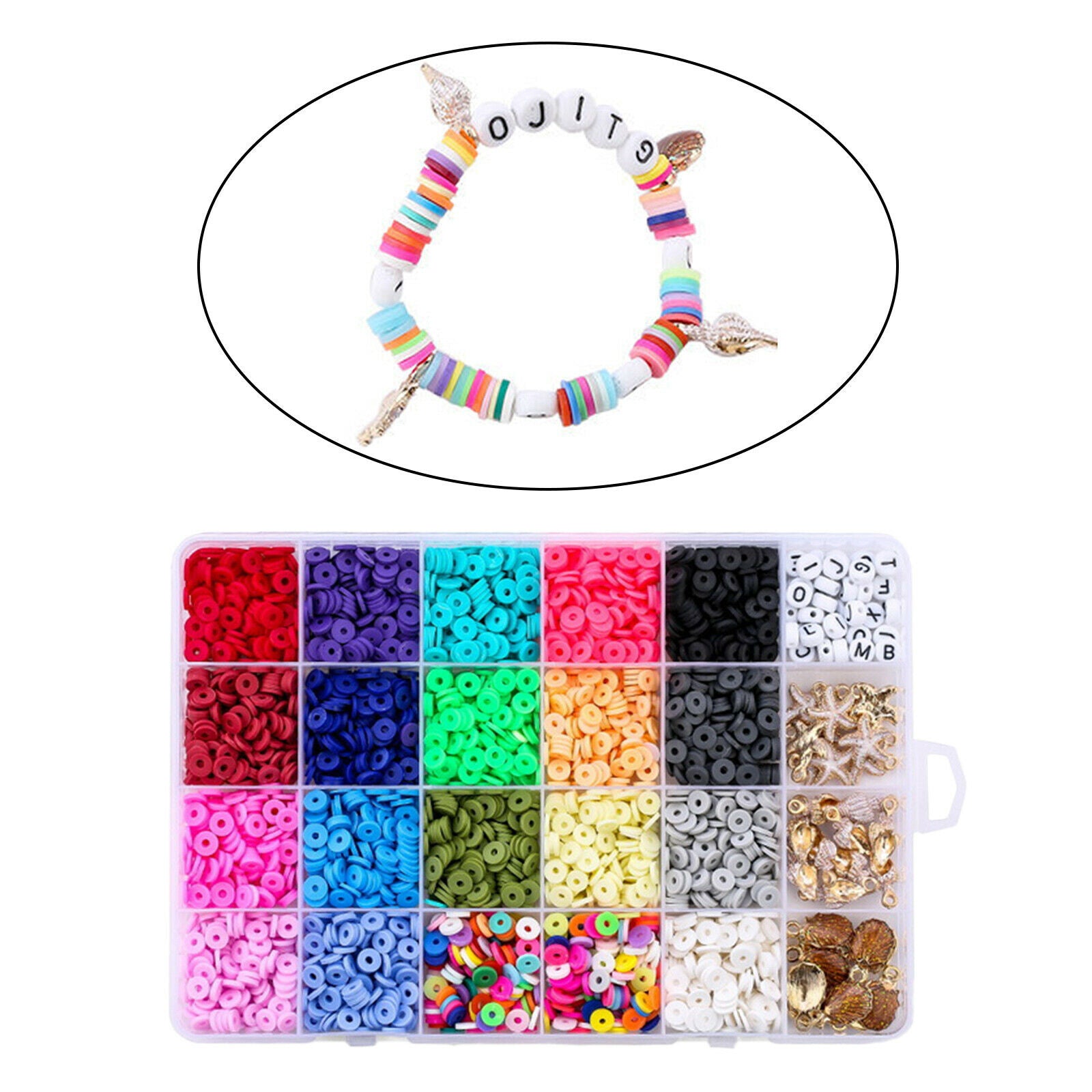 Clay Beads Beads DIY Jewelry Earring Beading Craft Accessories 24 Grid