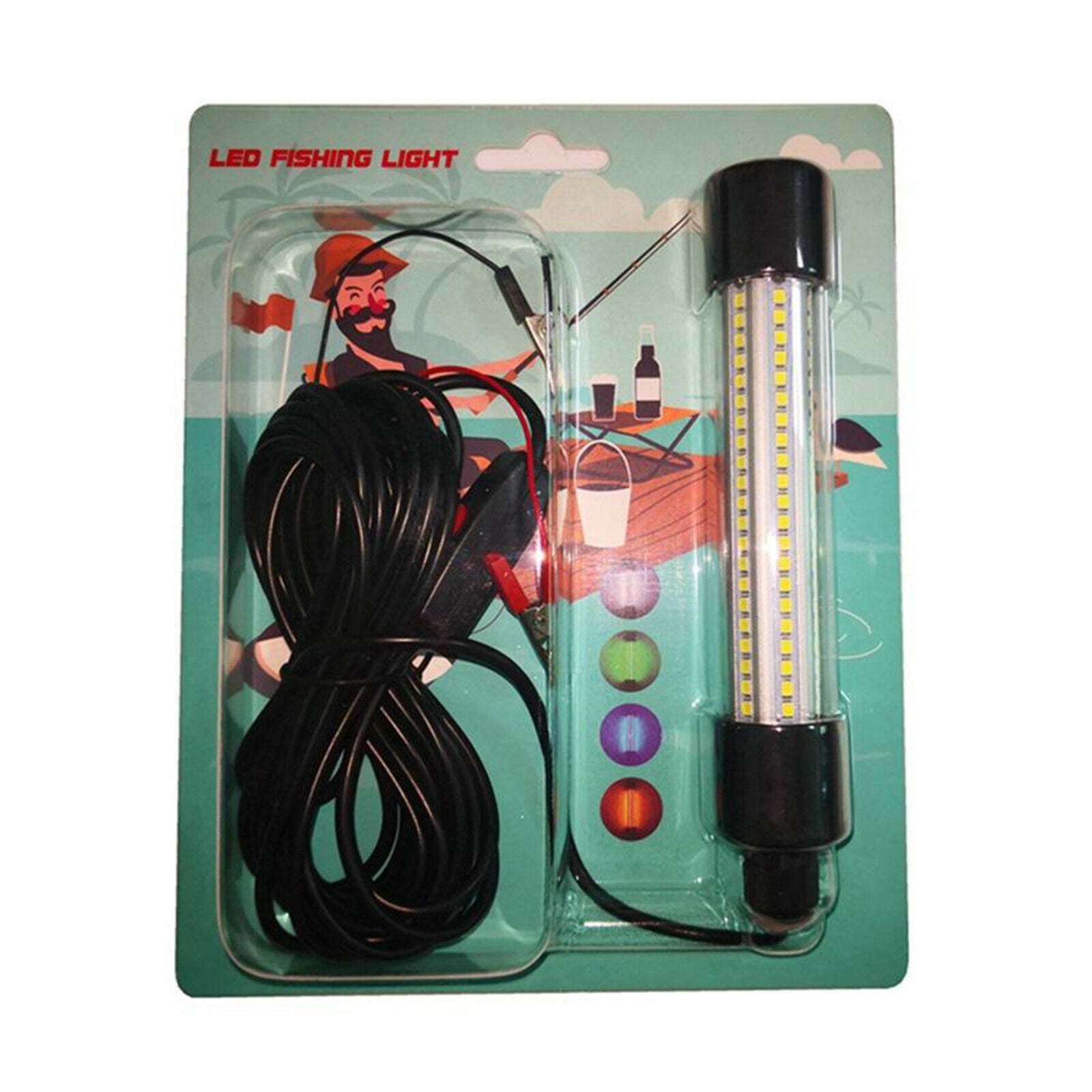 12V LED Underwater Submersible Fishing Light Squid Attract Lamp White