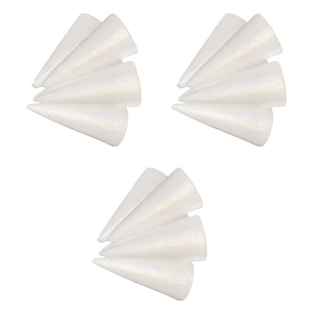 15pcs Cone Christmas Tree Styrofoam Foam for Kids Craft Xmas Decorations