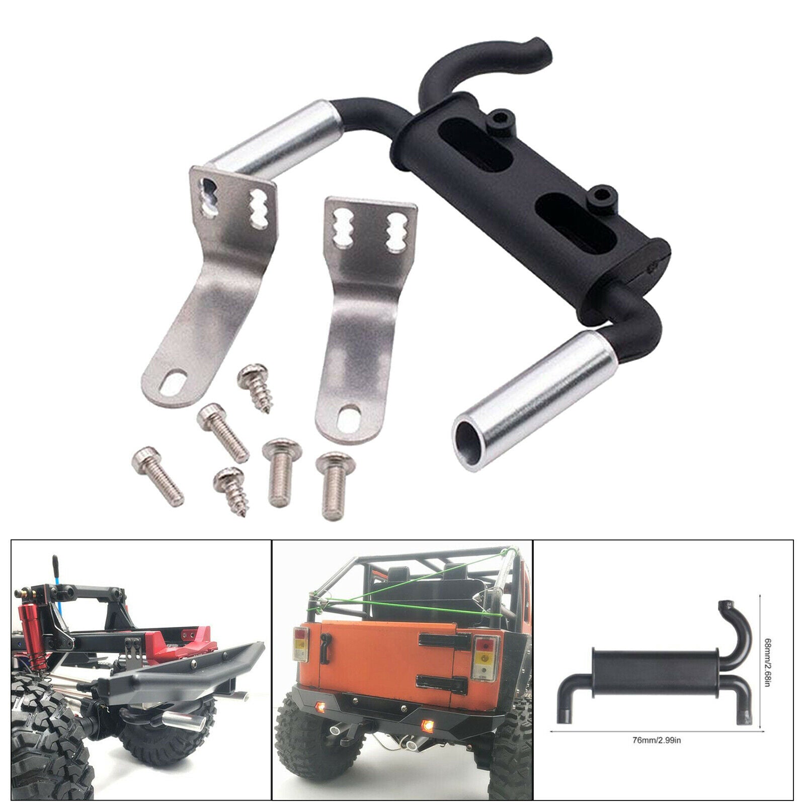 Exhaust Pipe for 1/10 RC TRX4 Crawler Car, Upgrades Accessories for Axial SCX10