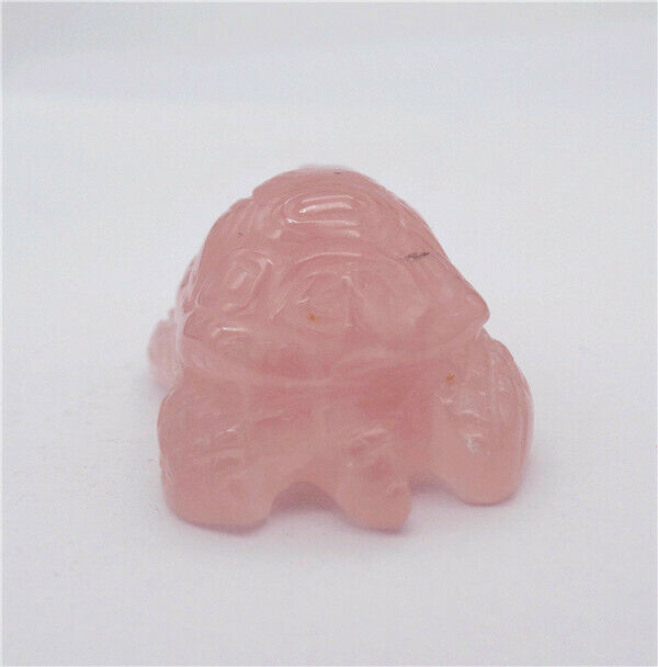 39x26x18mm Natural Rose Quartz Carved Tortoise Decoration Statue Decor HH7912
