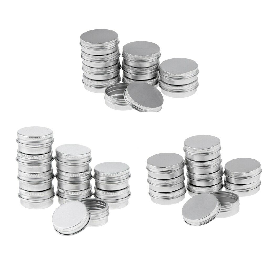 30pcs Empty Aluminum Tins Cans with Screw Lids Box Container Jar Top Round