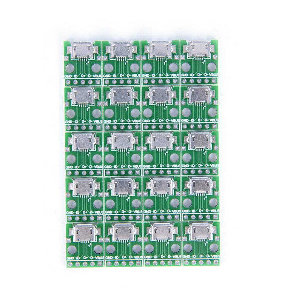 20x micro usb to DIP 2.54mm adapter connector module board panel female 5-pin Tt