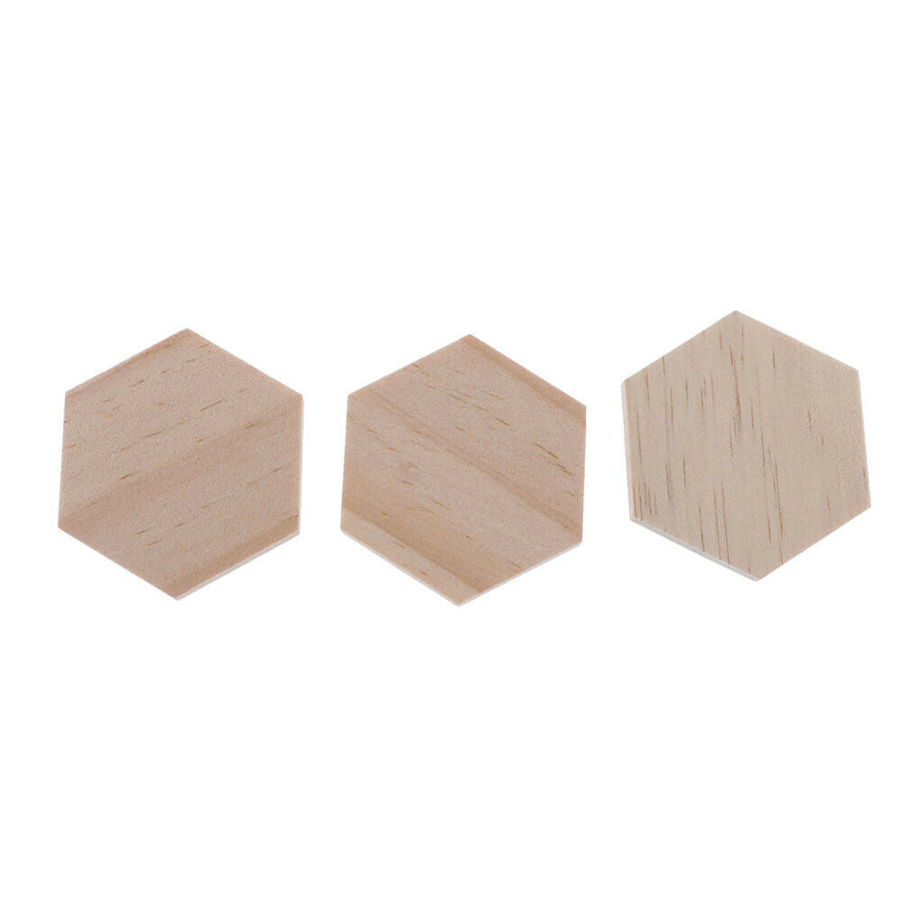 25pcs Hexagonal Shape Wooden Pieces DIY Craft Embellishment For Cardmaking