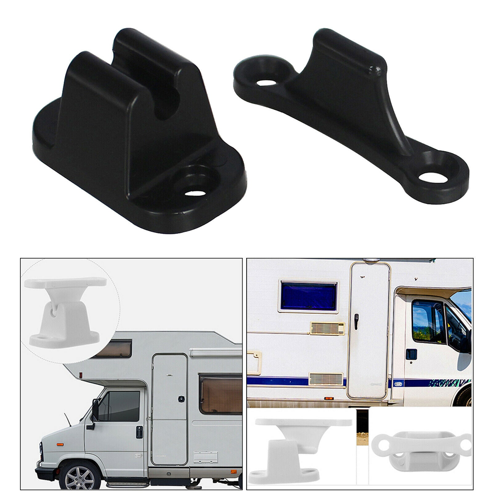 Nylon Door Stop Retaining Catch Latch Holder for Camper RV Boat Black