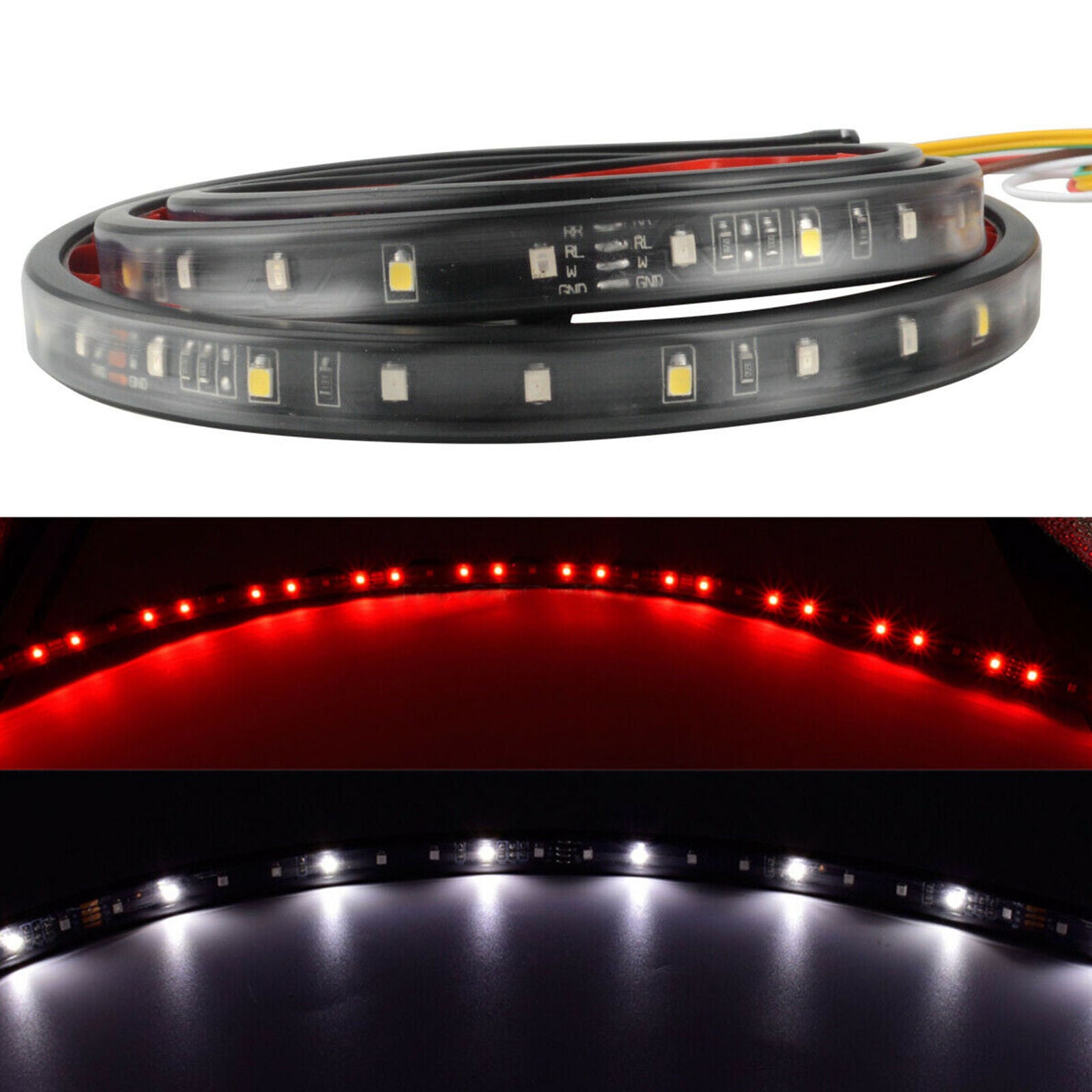 49" Truck Tailgate Red White Light Bar LED Strip Reverse Brake Turn Signal Lamp