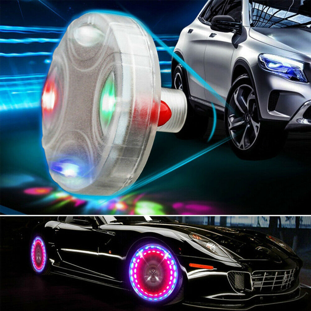 Tire Tyre Air Valve Stem Wheel Well Rim LED Light Lamp 15-Mode Neon For Car Bike
