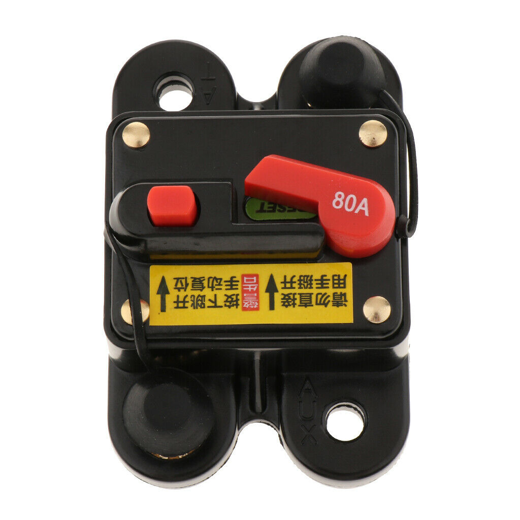 Circuit Breaker Manual Reset Inline Fuse Holder Inverter WP Car Parts 80A