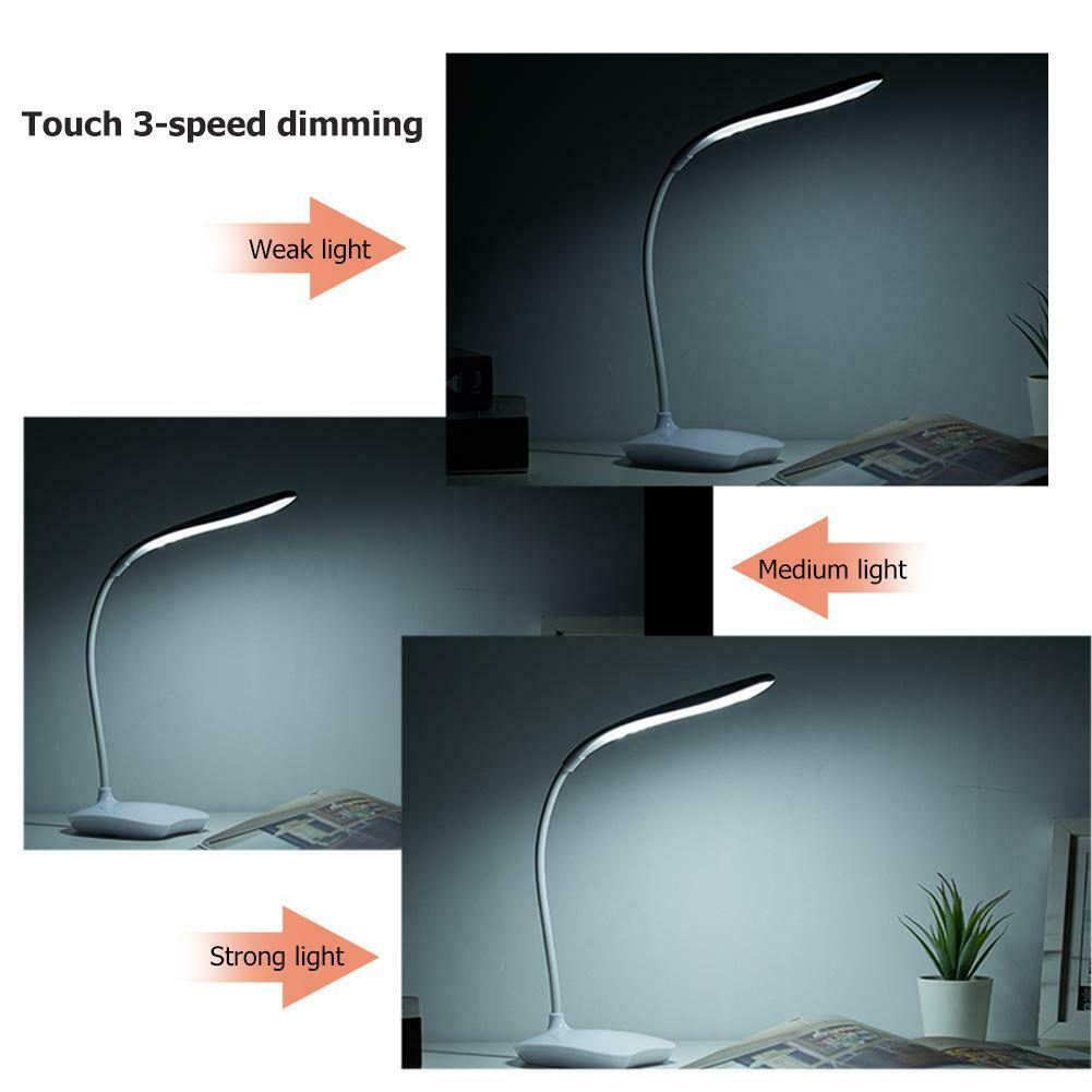 14LED Foldable Touch Table Lamp Rechargeable Dimmable Bedside Desk Light @