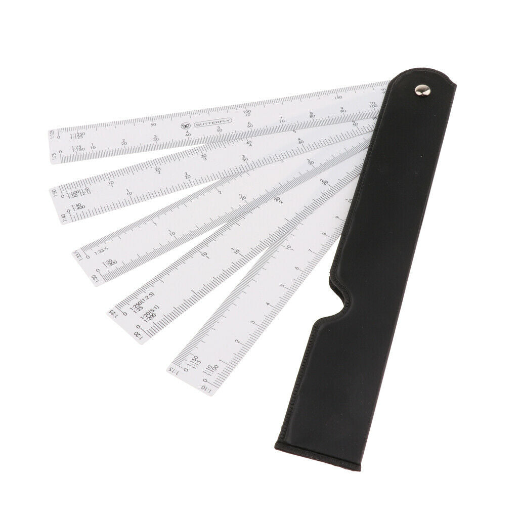 5 Scales Ruler Architectural Drafting Ruler Metric Metal Architect Ruler for