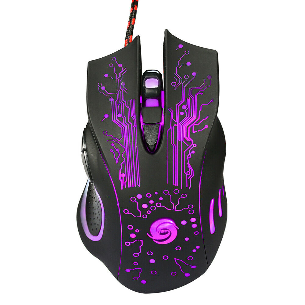 For Computer PC Gamer Backlight Mice USB Wired LED Light Optical Gaming Mouse
