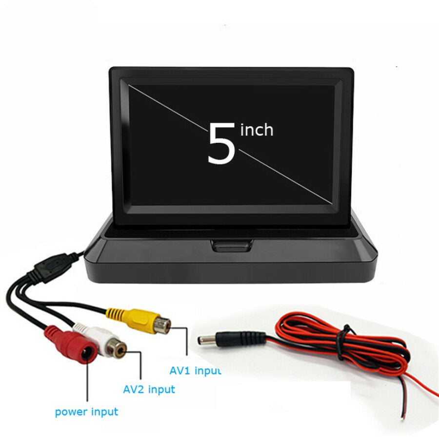 5 Inch Digtal TFT LCD Monitor Foldable Car Rear View Monitor For Camera DVD VCR