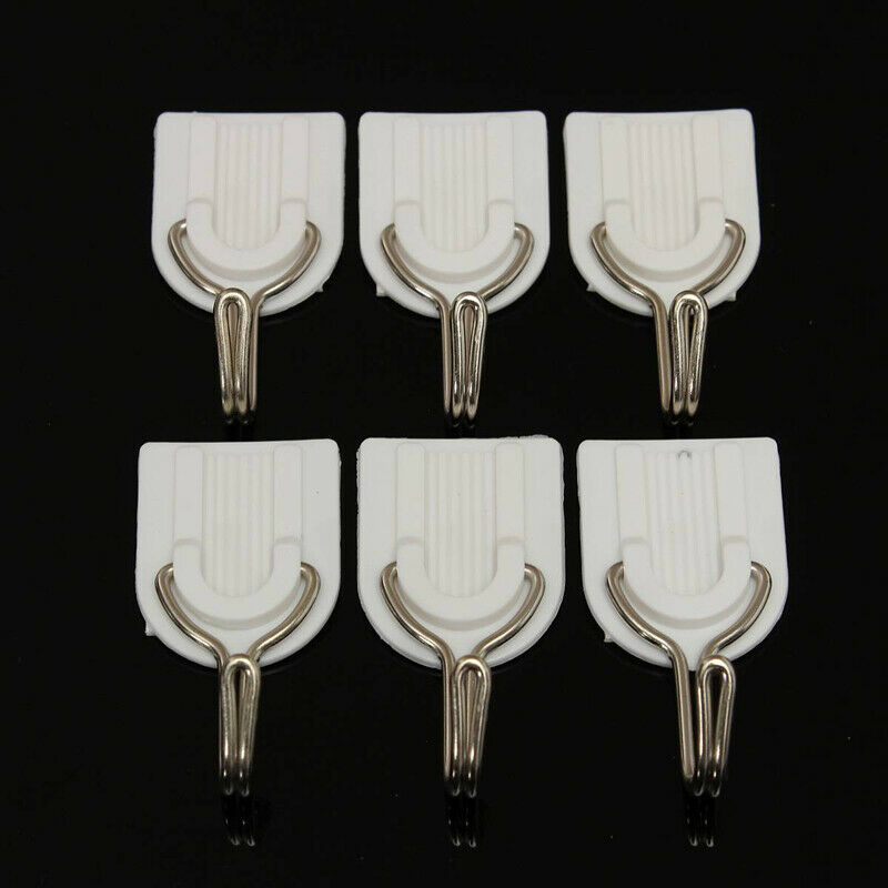 6 pieces Wall Door Hook Towel Holder Self-adhesive Bathroom Kitchen Glue Hook B6