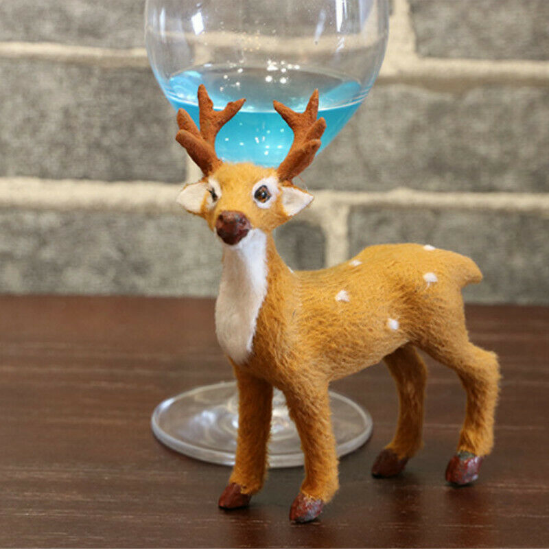 Christmas Simulation Plush Reindeer Xmas Elk Deer  Desktop Ornaments Home Decor