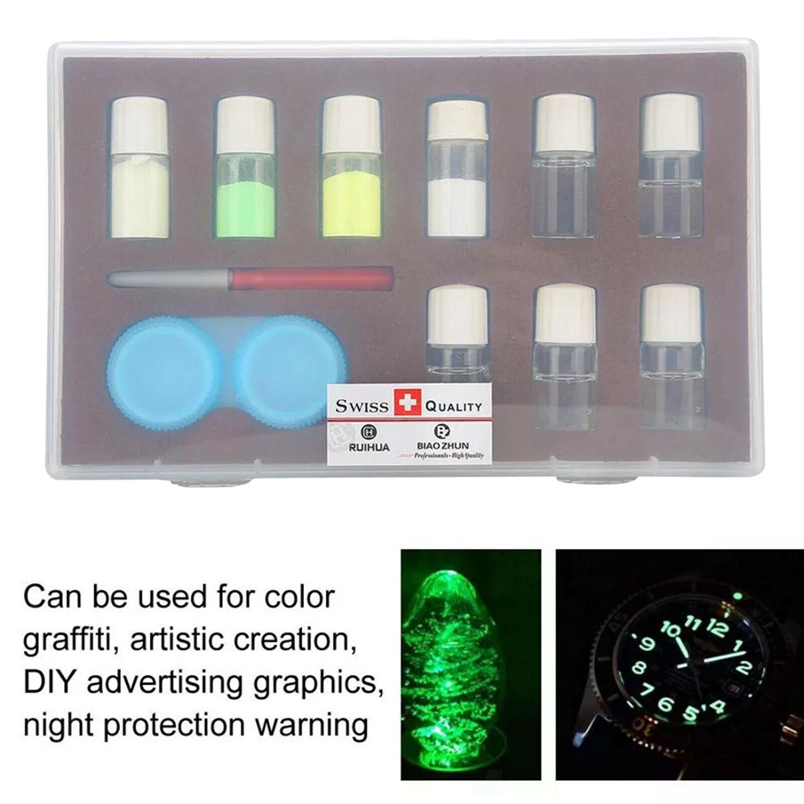 4 Color Professional Luminous Powder Mixing Liquid Set Watch Repairing New