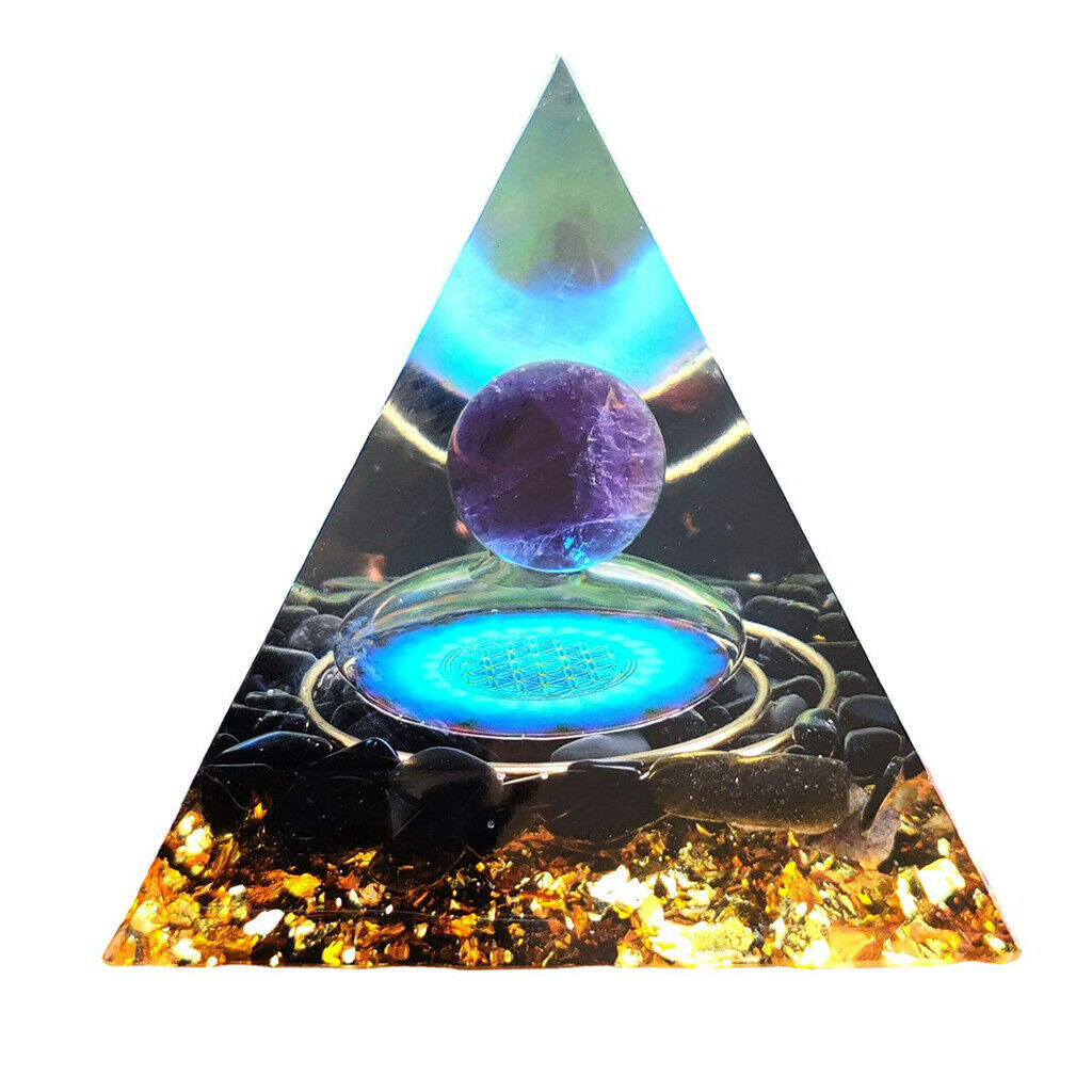 Natural Decorative Handmade Amethyst Pyramid Office Feng Shui Heal Stone