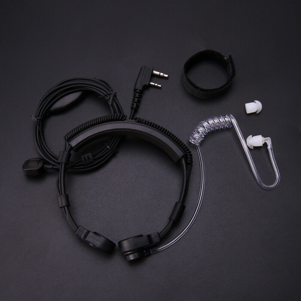 2 Pin Covert Acoustic Tube Earpiece Headset PTT Throat MIC for Baofeng UV5R @