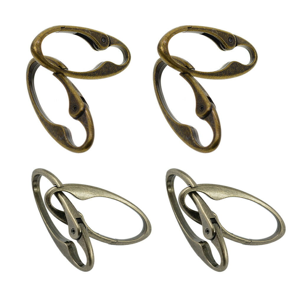 4 Pieces 4pcs Metal Spring Snap Hooks Clip Heavy Duty Keychain Hiking Camp
