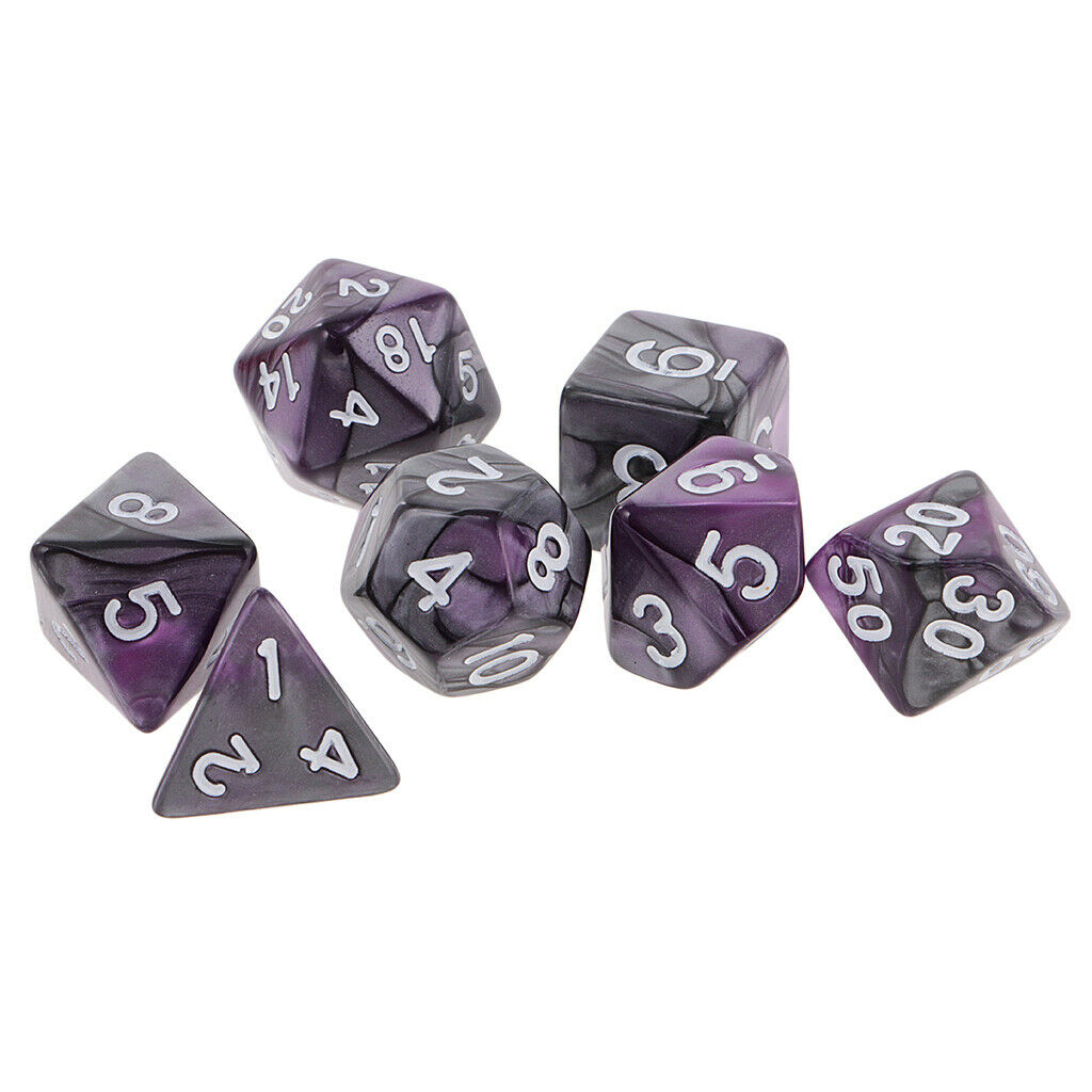 Complete 14 Packs Acrylic Polyhedral Dice for Dungeons Dragons DND MTG RPG
