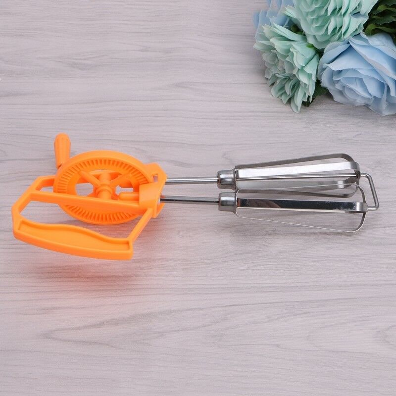 Stainless Steel Rotary Manual Hand Whisk Egg Beater Mixer Blender Kitchen Tools