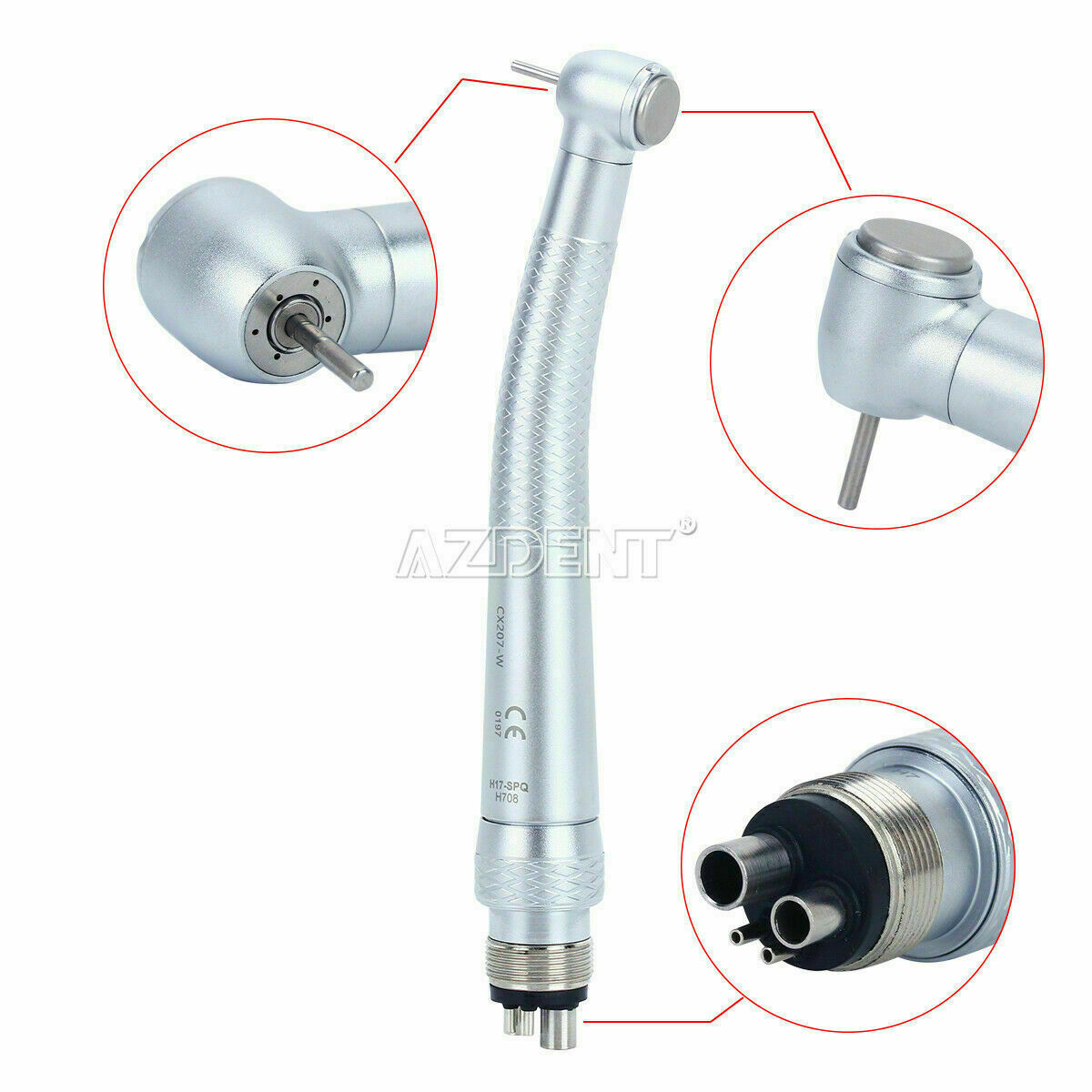 3PCS COXO Dental High Speed Handpiece 3-Way Spray Standard With Quick Coupling