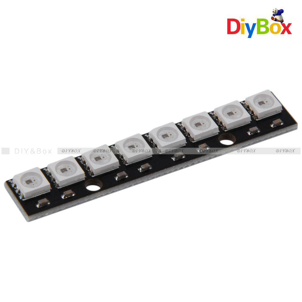 Black 8 Channel WS2812 5050 RGB 8 LEDs Light Strip Driver Board for Arduino DIY