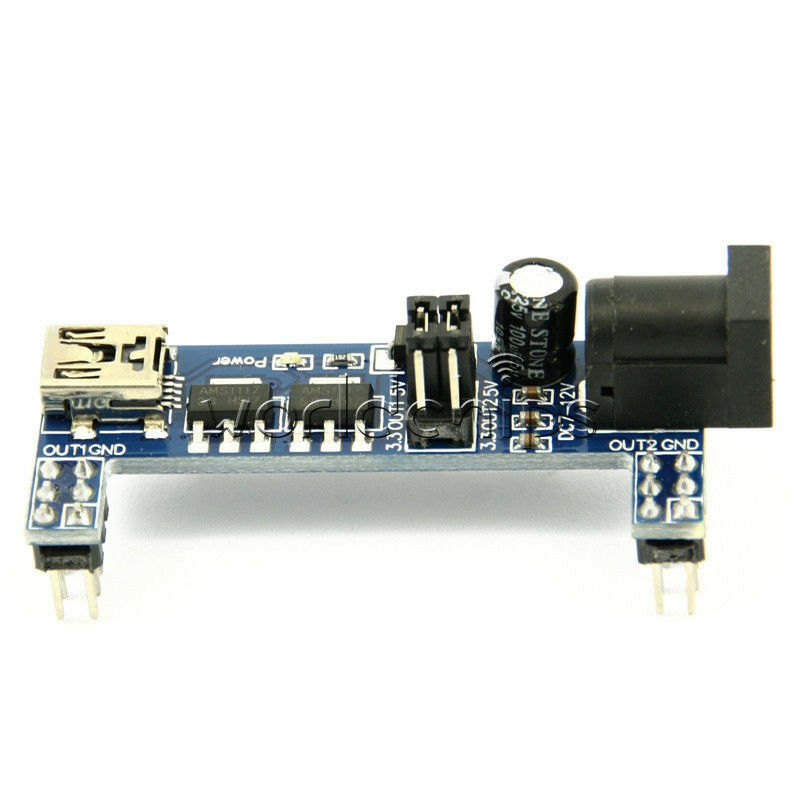 2Pcs MB102 Breadboard Power Supply Module 3.3V 5V FSolderless Arduino mini usb