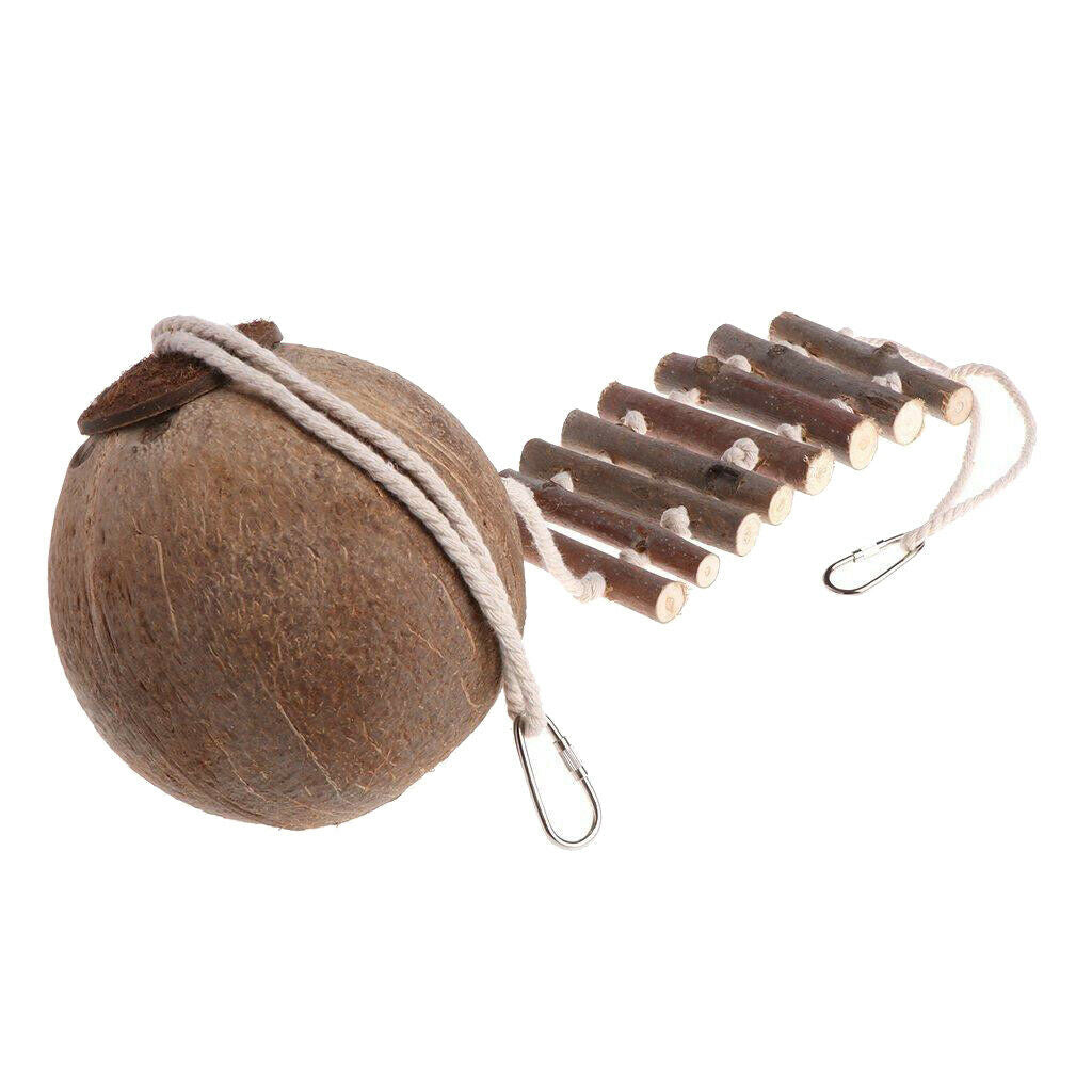 Cute Coconut Bird Nest Hanging Cage Toys Small Animal Bed for Parrot Budgies
