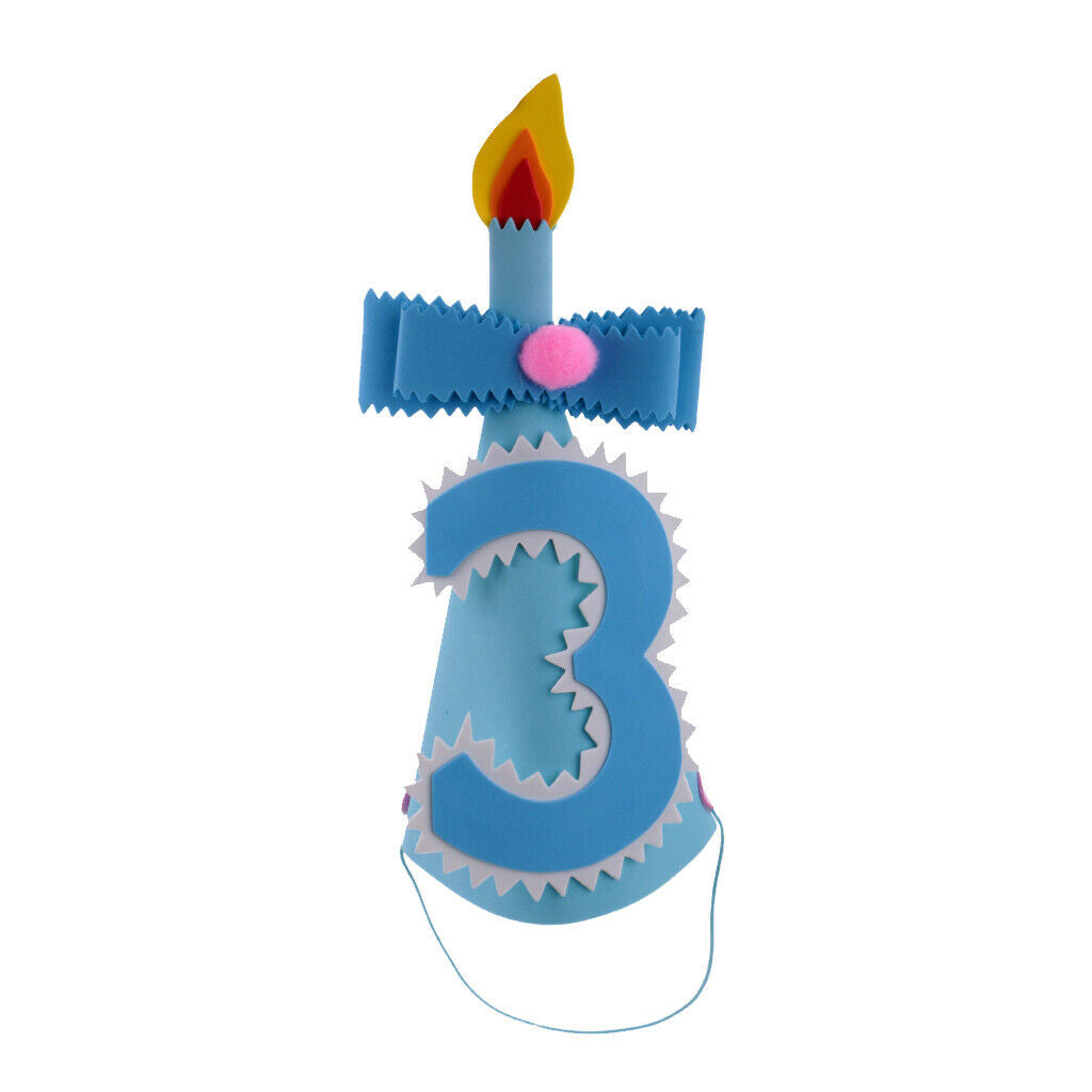 Boys Baby  Birthday Party Cone Hat for Baby Shower Blue 3 Year Old