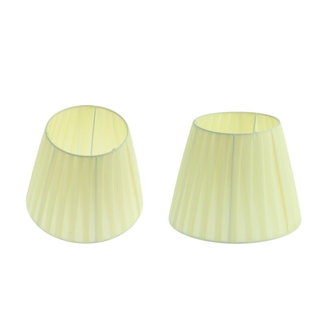 2x Desk Table White Lamp Shade Barrel Decoration Linen Fabric Lampshade