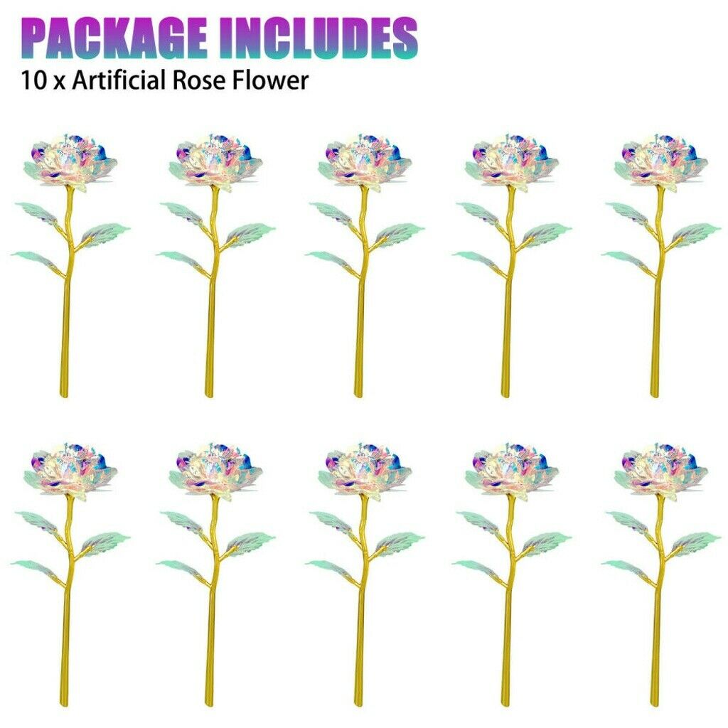10PCS Galaxy Artificial Rose Flower Decor Valentines Mother's Simulation Gift