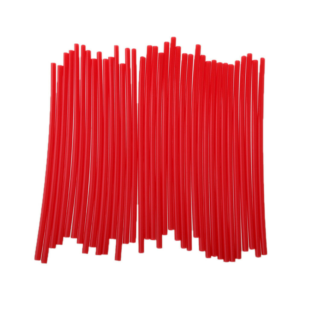 36 Sets Red Motorcycle Wheel Spoke Wraps Coat Covers Pipe for Motocross