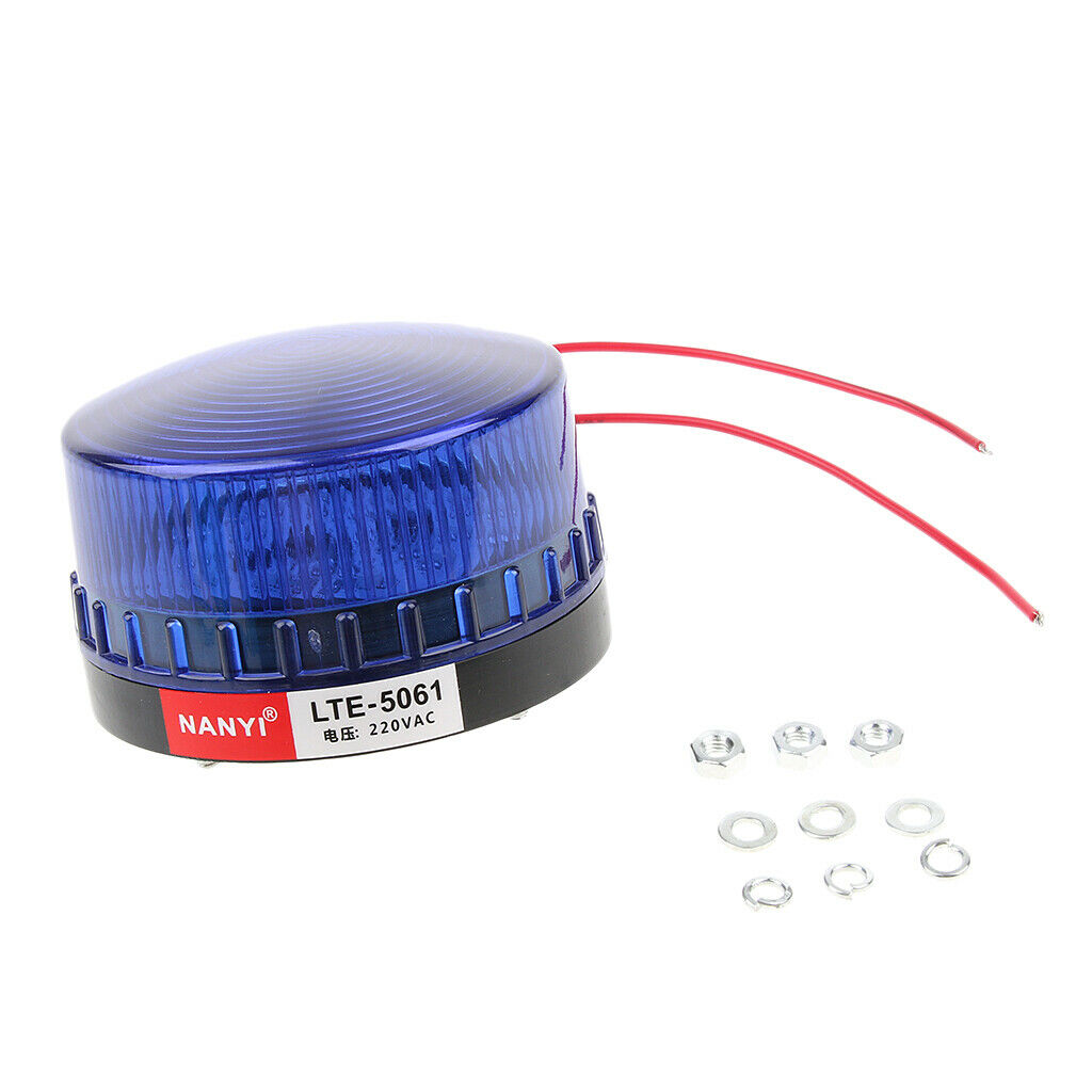 Red+Blue LED Light Warning Flash Emergency Signal Round Shaped Highlight 220V