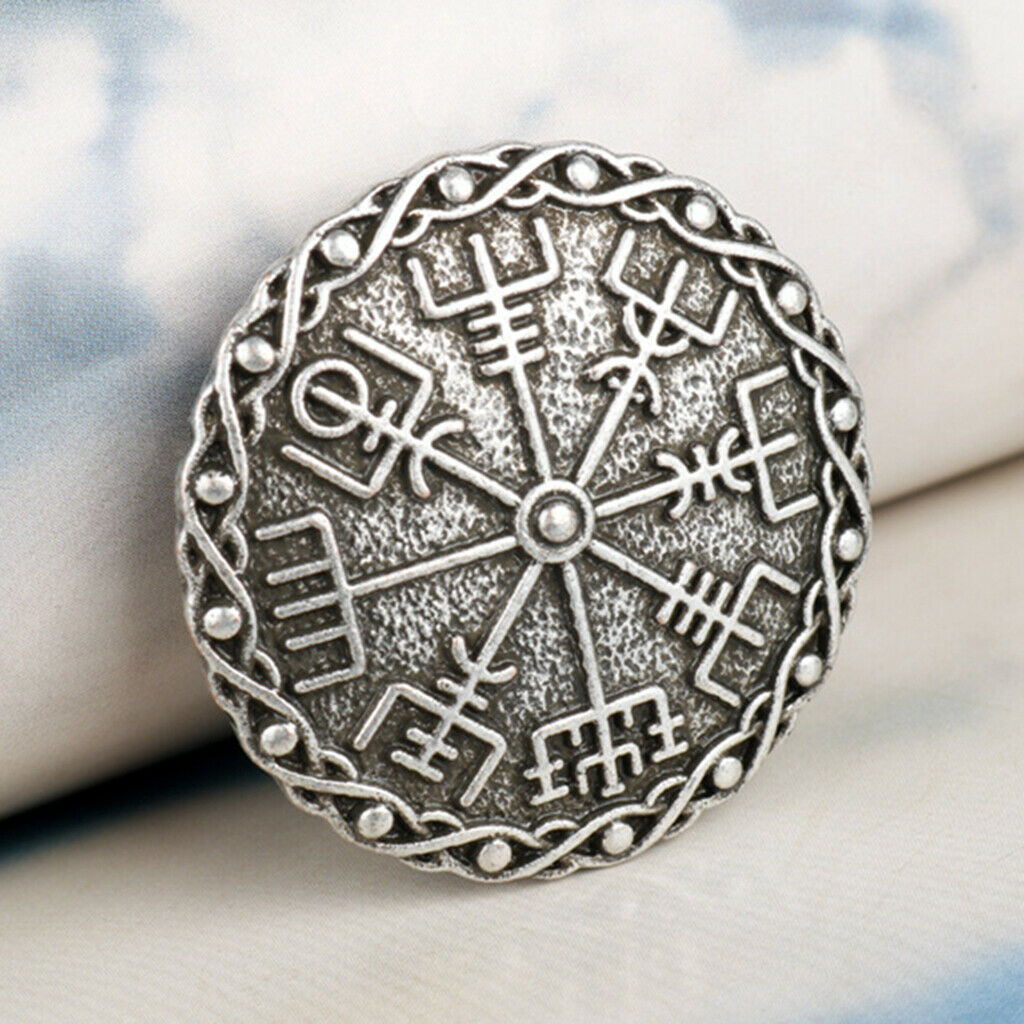 Set of 8 Retro Norse Viking Symbol Brooch Nordic Cloak Shawl Pins Corsage