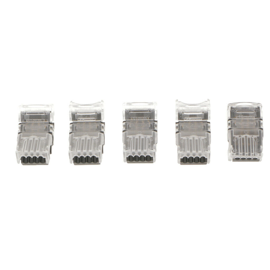 5Piece Solderless 4pin RGB Strip Light Connector Strip to Wire Clasp Connect