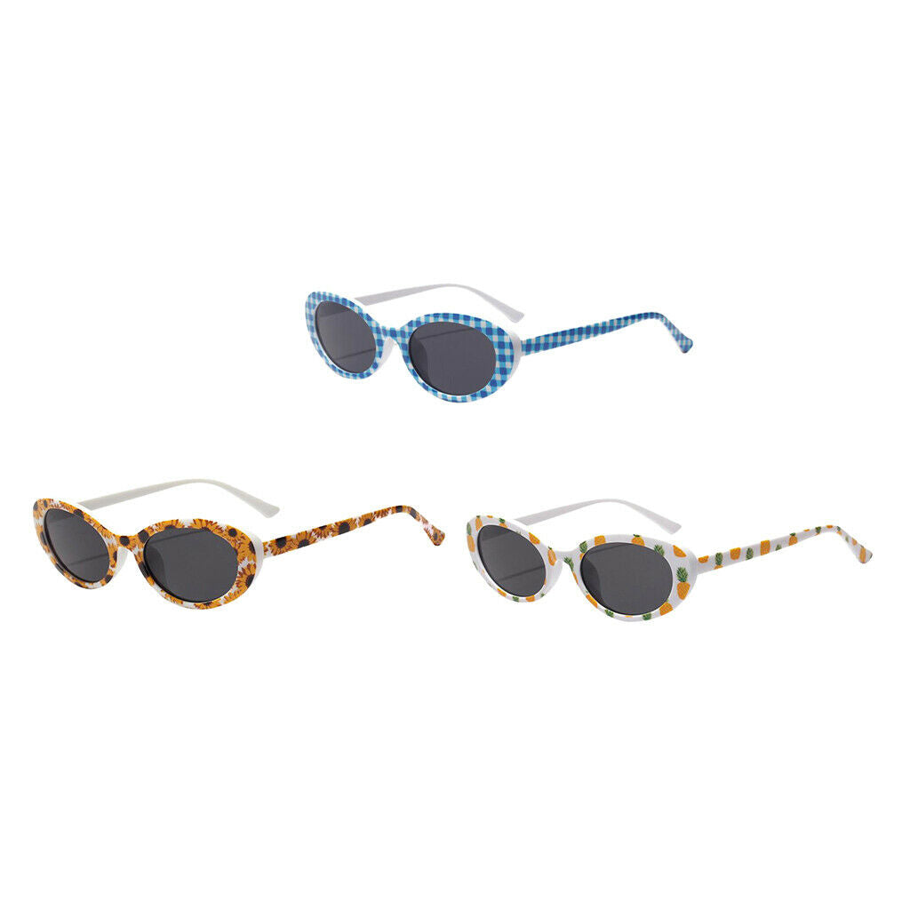Retro Sunglasses Lady Thick Frame Printed Clout Goggles Mirrored Eyewear